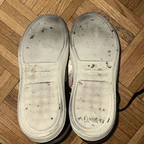 Saint Laurent Black and Gray High-Top Sneakers - Picture 11 of 14